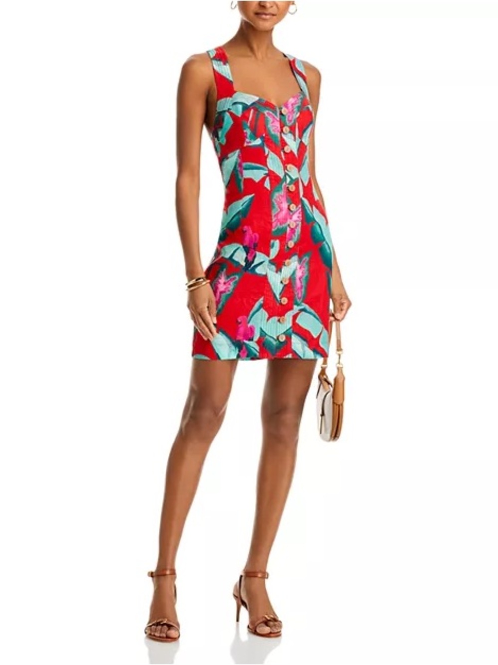 NWT Farm Rio Summer Foliage Linen Mini Dress Size S